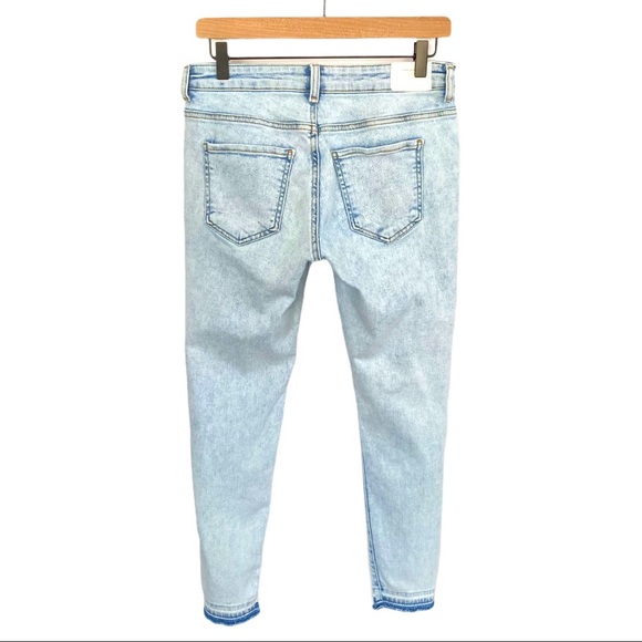 Zara Bleached Acid Wash Distressed Skinny SZ 8 - Picture 3 of 9